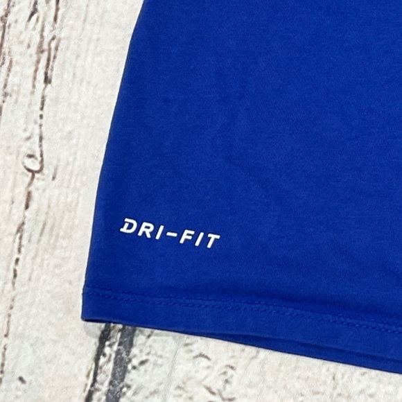 New York Knicks Kristaps Porzingis The Nike Tee Blue NBA Basketball Tshirt - Picture 4 of 6